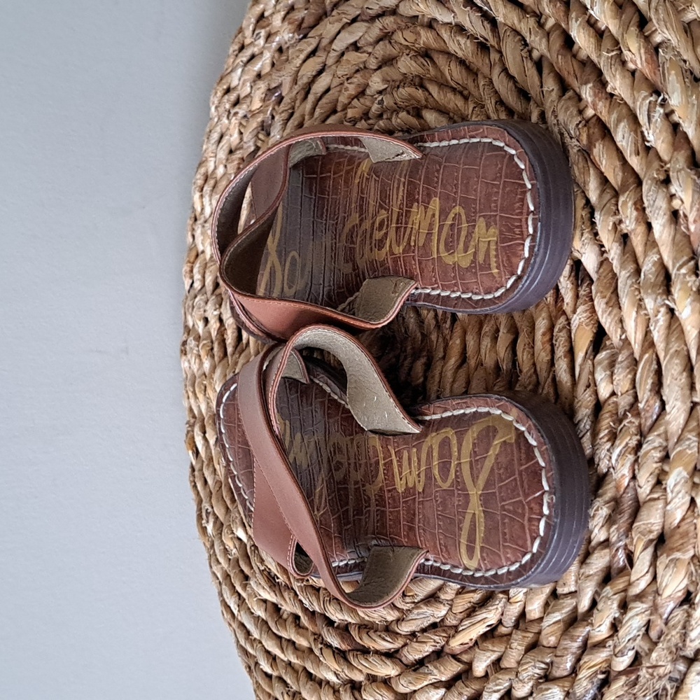 Sam Edelman Womens Gertrude Criss Cross Saddle Brown Leather Sandals 7 - Picture 5 of 9